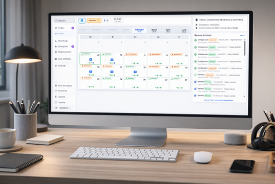 Dagboek der werken op desktop en via webbrowser