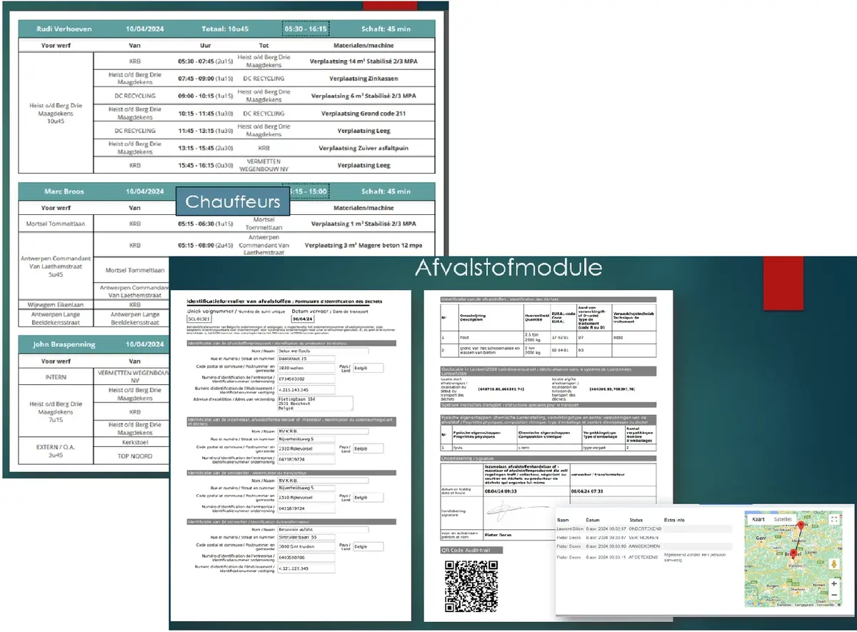 Transport PDF export voorbeeld - afvalstoffenformulier