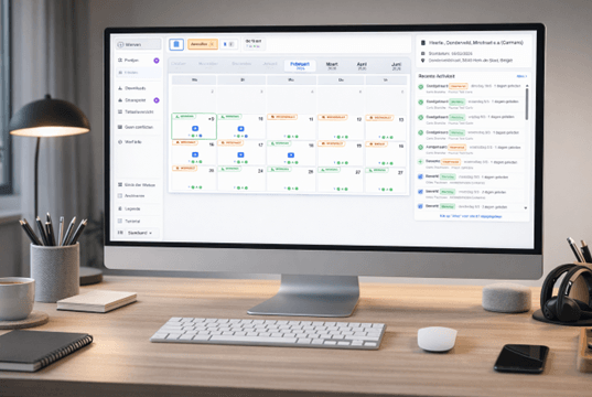 Dagboek der werken op desktop en via webbrowser